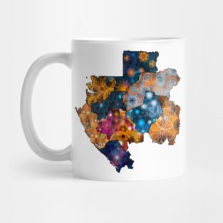 Spirograph Patterned Gabon Provinces Map Mug